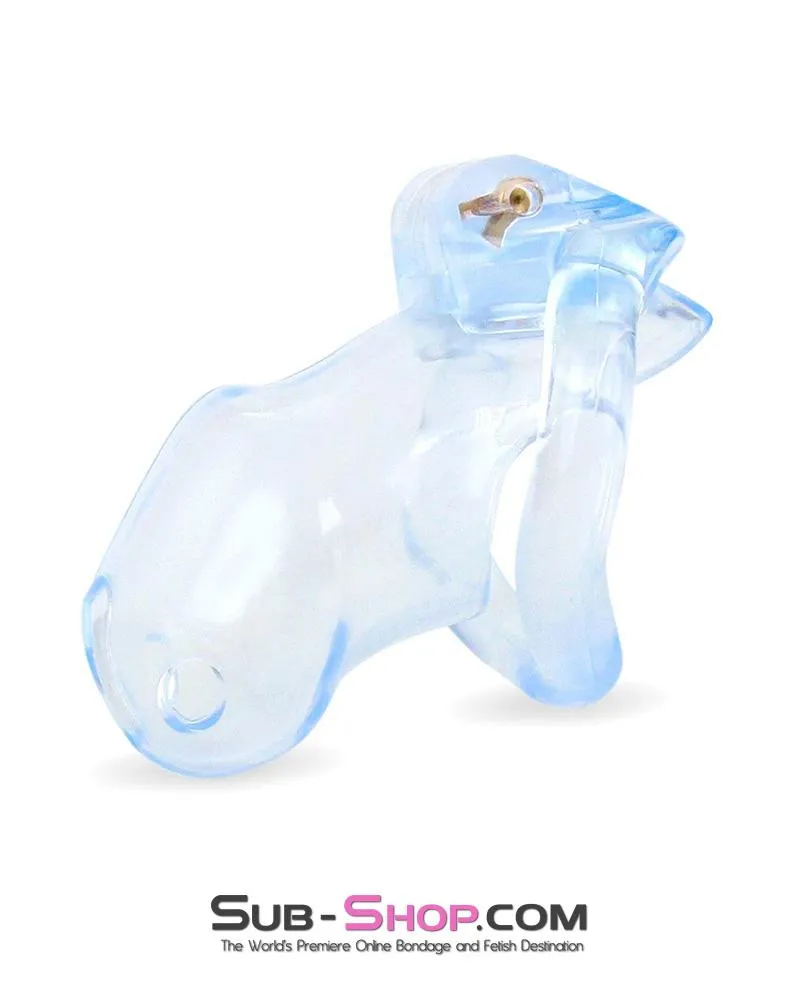 0398AE-SIS      Short Exposed in Chastity High Security Keyed Tumbler Locking Male Chastity with 4 Base Cock Ring Sizes