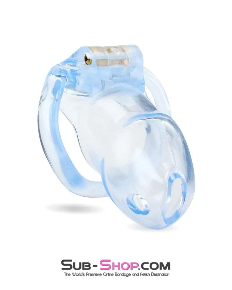 0398AE-SIS      Short Exposed in Chastity High Security Keyed Tumbler Locking Male Chastity with 4 Base Cock Ring Sizes