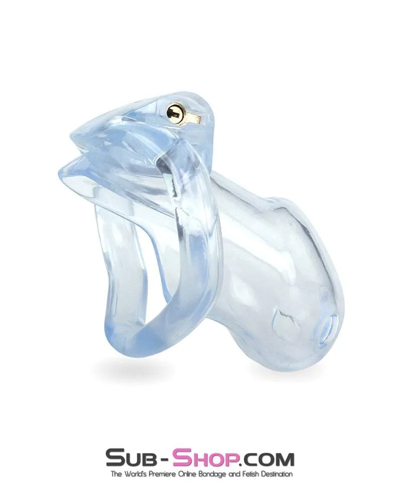 0398AE-SIS      Short Exposed in Chastity High Security Keyed Tumbler Locking Male Chastity with 4 Base Cock Ring Sizes