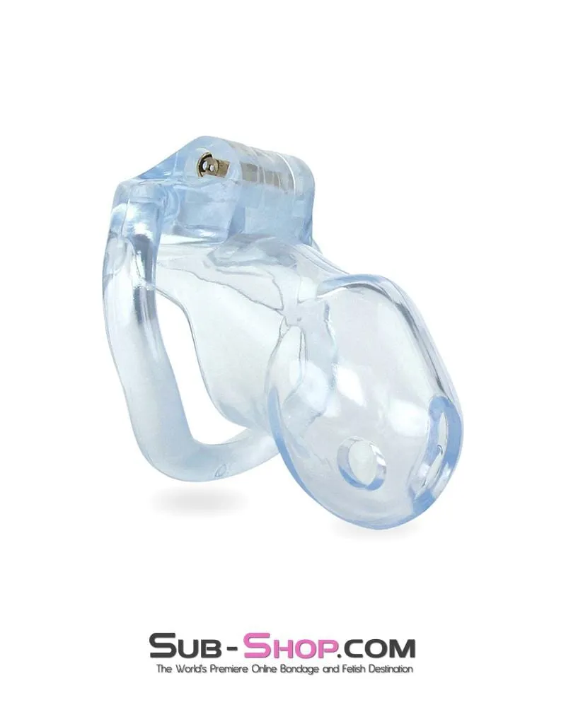 0398AE-SIS      Short Exposed in Chastity High Security Keyed Tumbler Locking Male Chastity with 4 Base Cock Ring Sizes