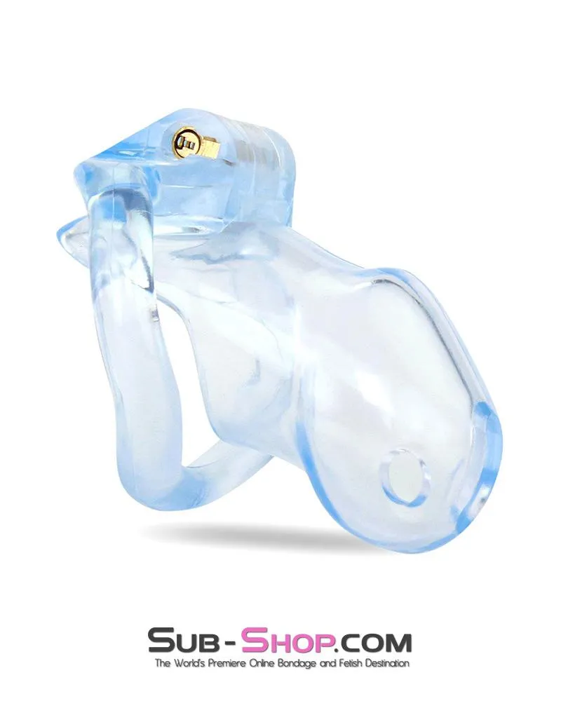 0398AE-SIS      Short Exposed in Chastity High Security Keyed Tumbler Locking Male Chastity with 4 Base Cock Ring Sizes