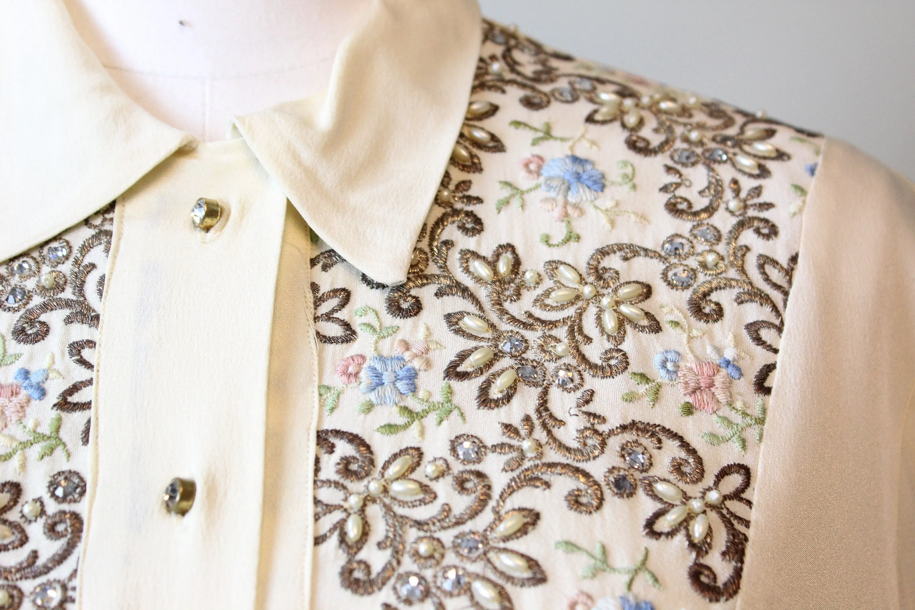 1950s 1950s documented GENE BART cocktail blouse small | new winter