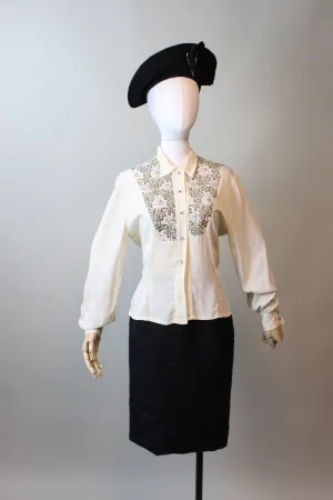 1950s 1950s documented GENE BART cocktail blouse small | new winter