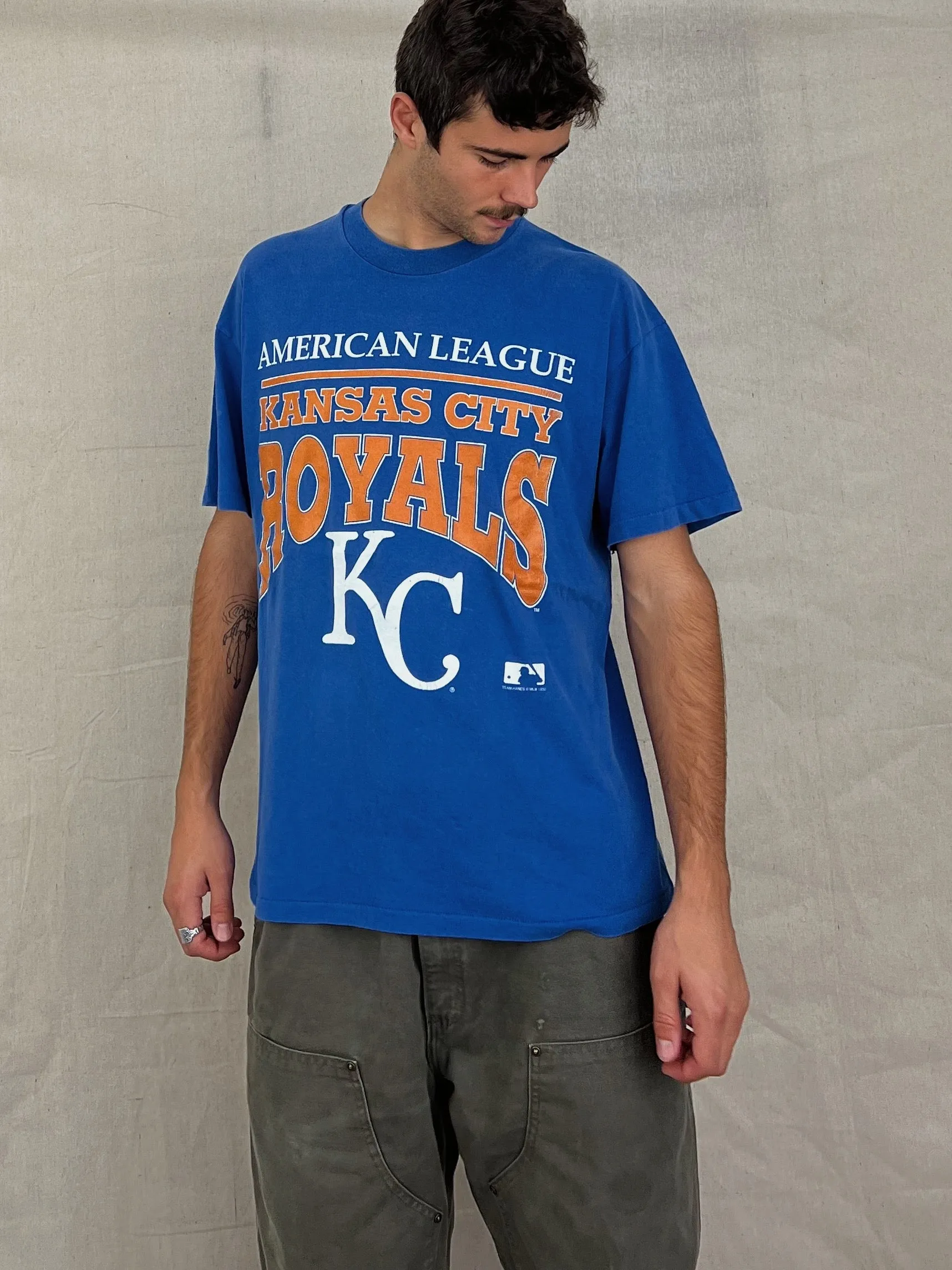 1992 Kansas City Royals MLB USA Made Vintage T-Shirt Size M