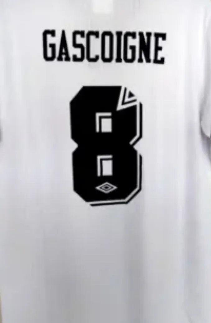 1992 Tottenham Home - GASCOIGNE 8 PRINT - Retro Jersey