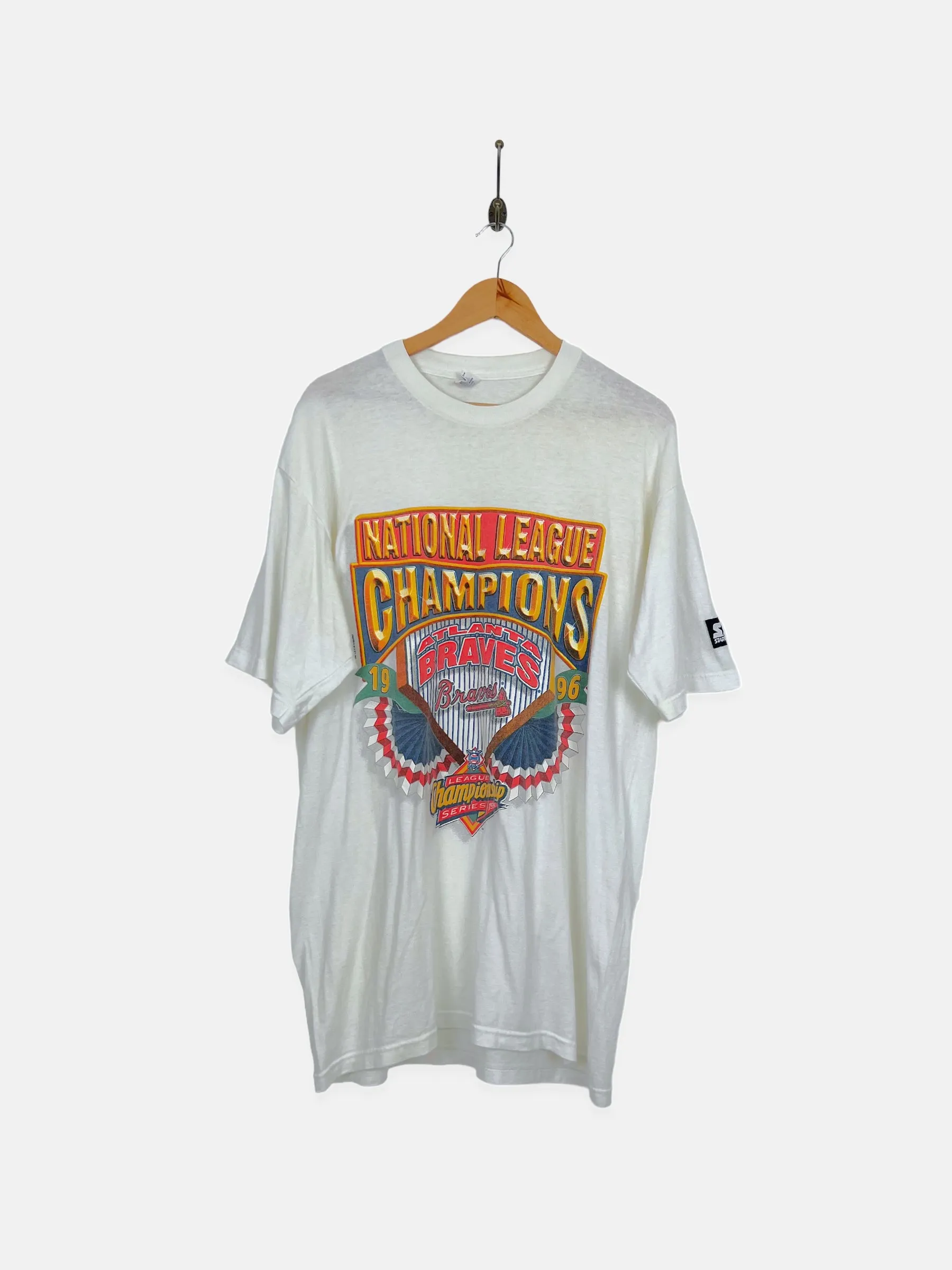 1996 Atlanta Braves MLB Starter USA Made Vintage T-Shirt Size XL