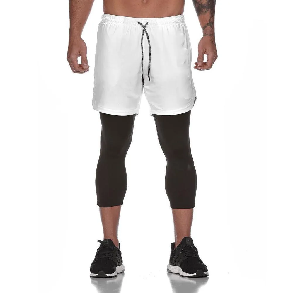 2-in-1-Fitness-Turnhose mit sicherer Tasche ( Shorts & Verkürzte Hose)