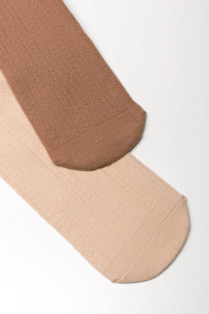 2 Pack Tights Natural