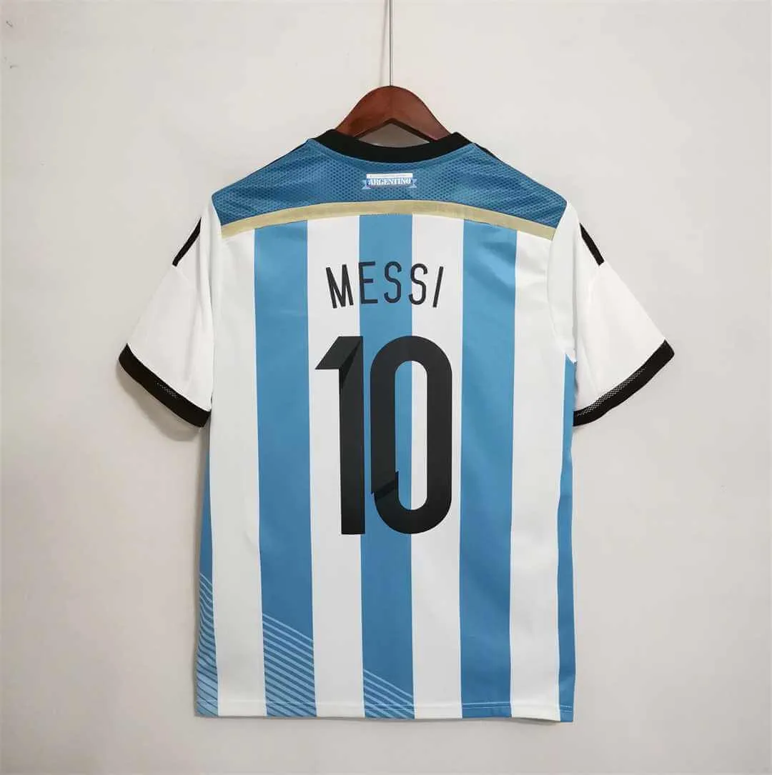 2014 Argentina Home - MESSI 10 Print - Retro Jersey