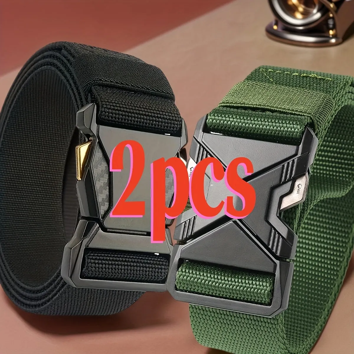 2pcs Tactical Belts Quick Release Buckle Durable PP Material Adjustable Textured