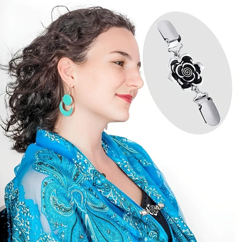 4PCS Flower Vintage Sweater Clips Set for Women's Shirts
