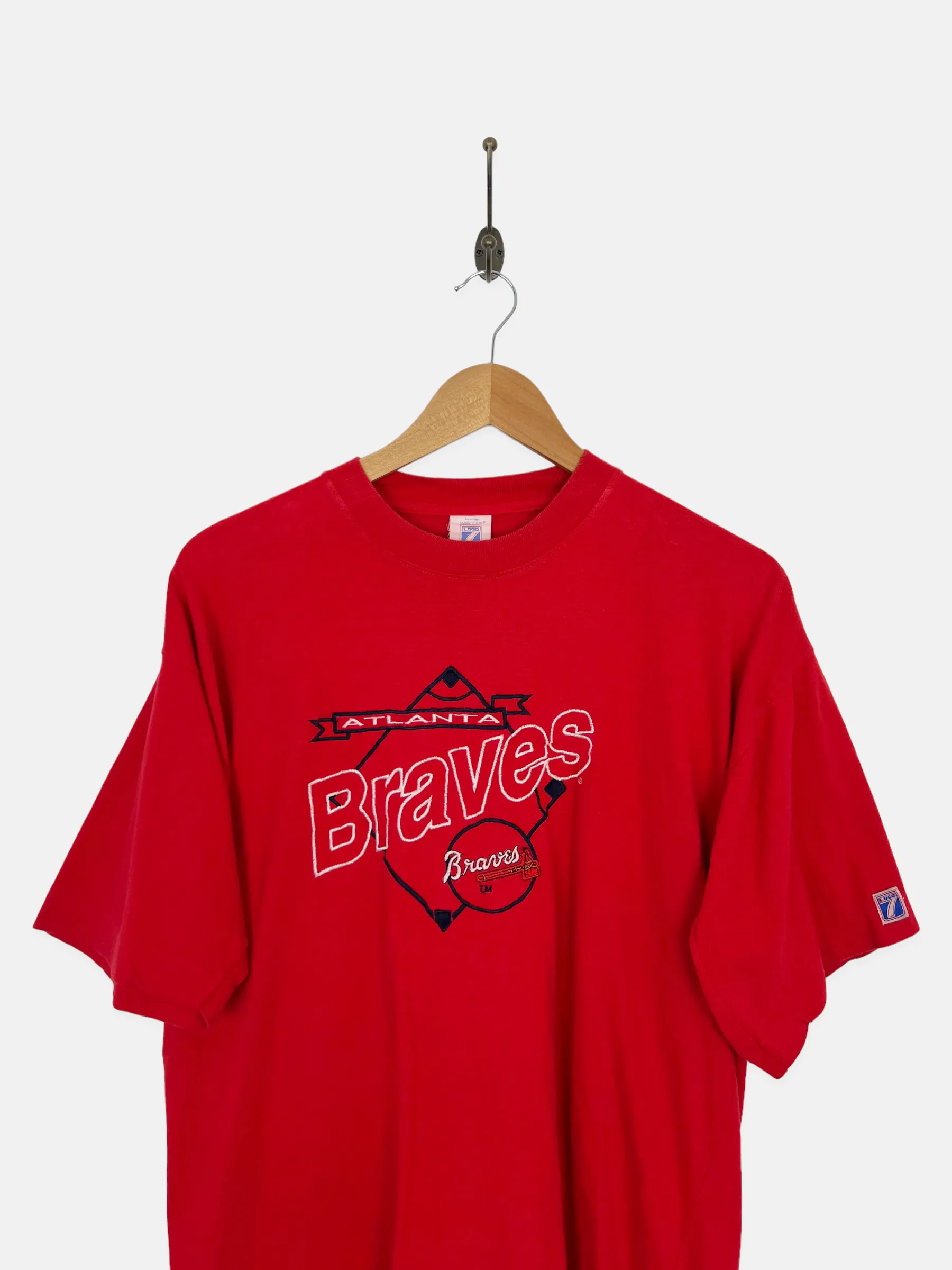 90's Atlanta Braves MLB Embroidered T-Shirt Size 10-12