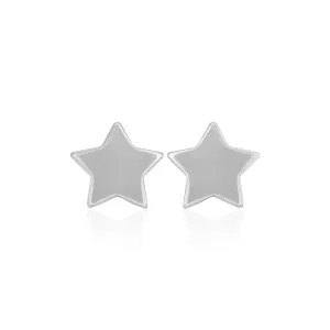 925 Sterling Silver Rhodium Plated Star Shine Stud For Kids