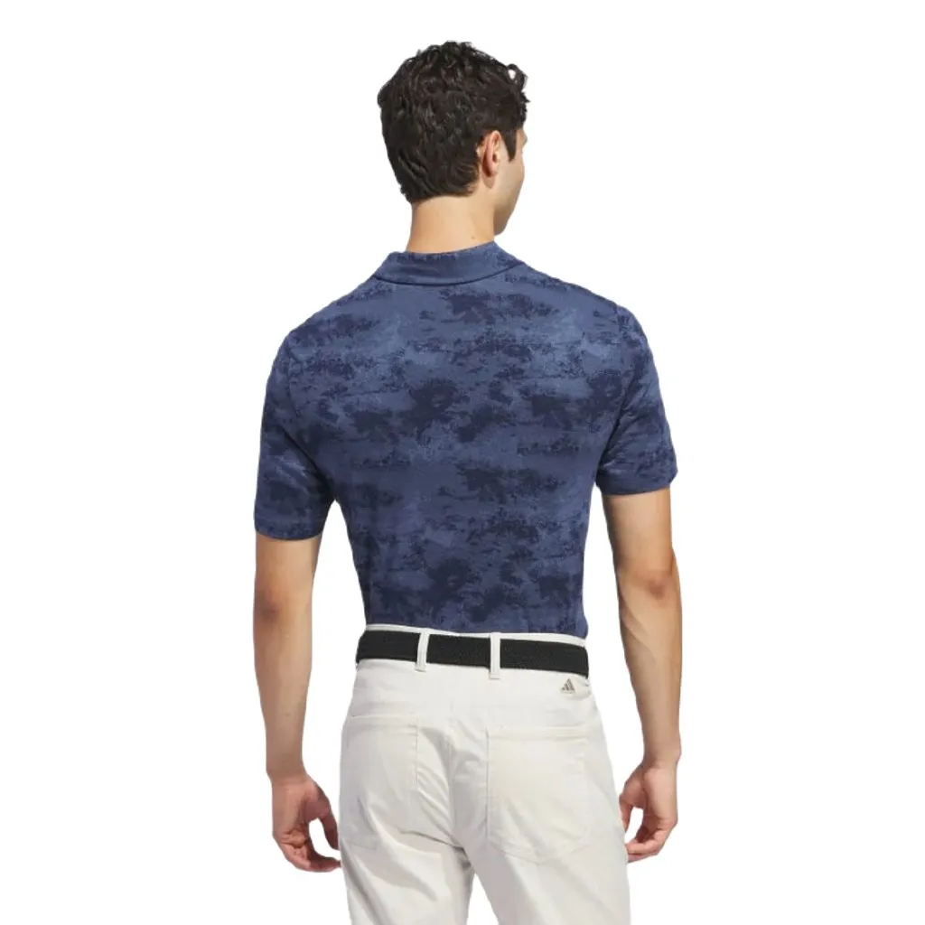 Adidas Go-To Printed Mesh Polo Shirt - Blue