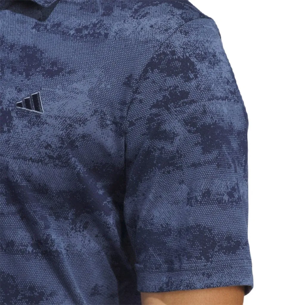 Adidas Go-To Printed Mesh Polo Shirt - Blue