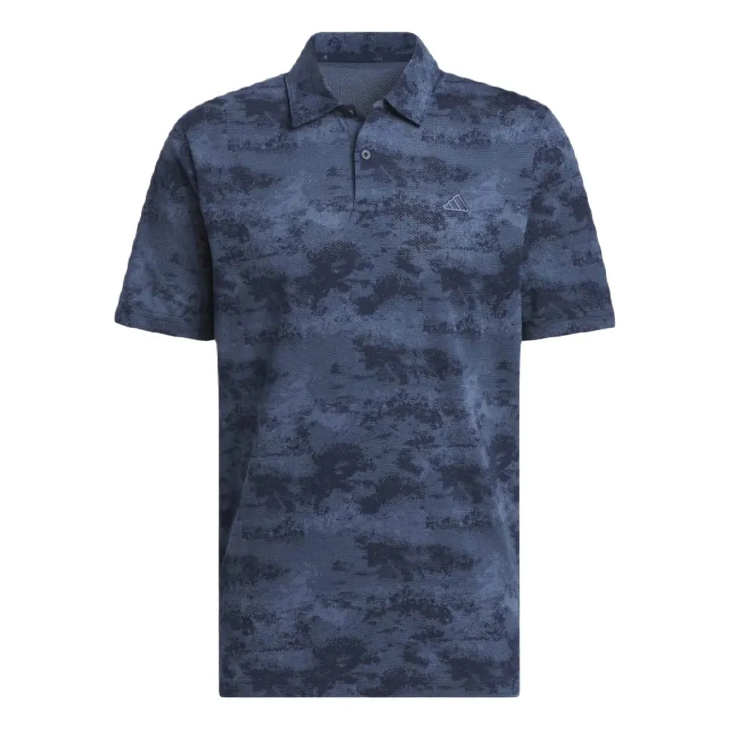 Adidas Go-To Printed Mesh Polo Shirt - Blue