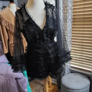 Adorable Ruffle Mesh  Romper Shorts