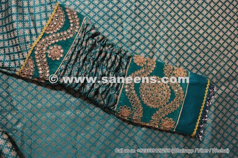 Afghan Bridal Long Dress In Teal Color
