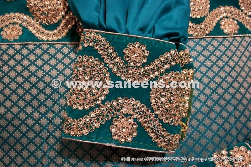 Afghan Bridal Long Dress In Teal Color