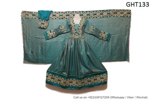 Afghan Bridal Long Dress In Teal Color