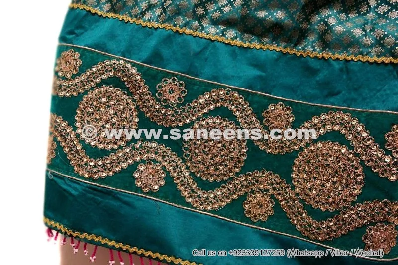 Afghan Bridal Long Dress In Teal Color