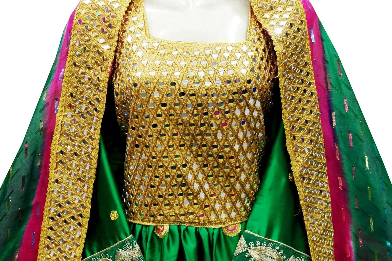 Afghan Persian Dress In Green Color