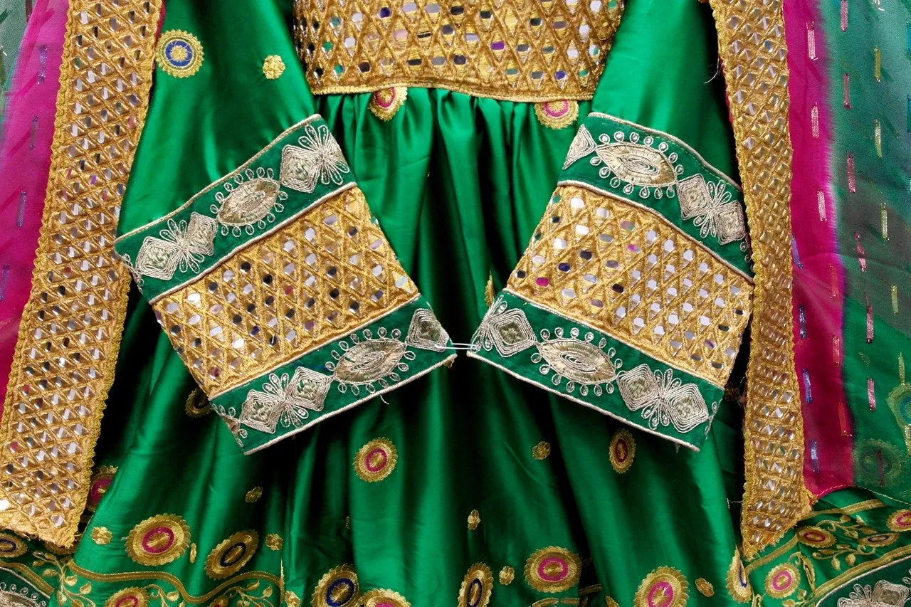 Afghan Persian Dress In Green Color