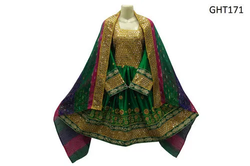 Afghan Persian Dress In Green Color