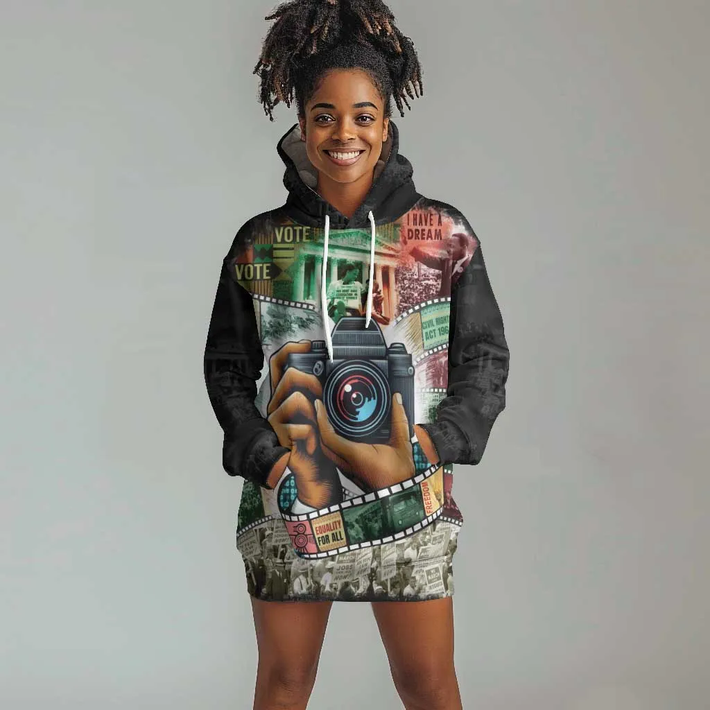 African American Civil Rights Leaders Hoodie Dress Heritage in Frames Photography DT03