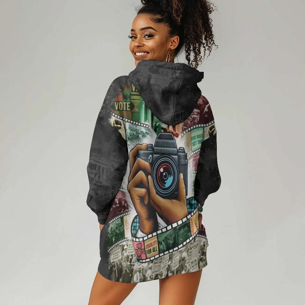 African American Civil Rights Leaders Hoodie Dress Heritage in Frames Photography DT03