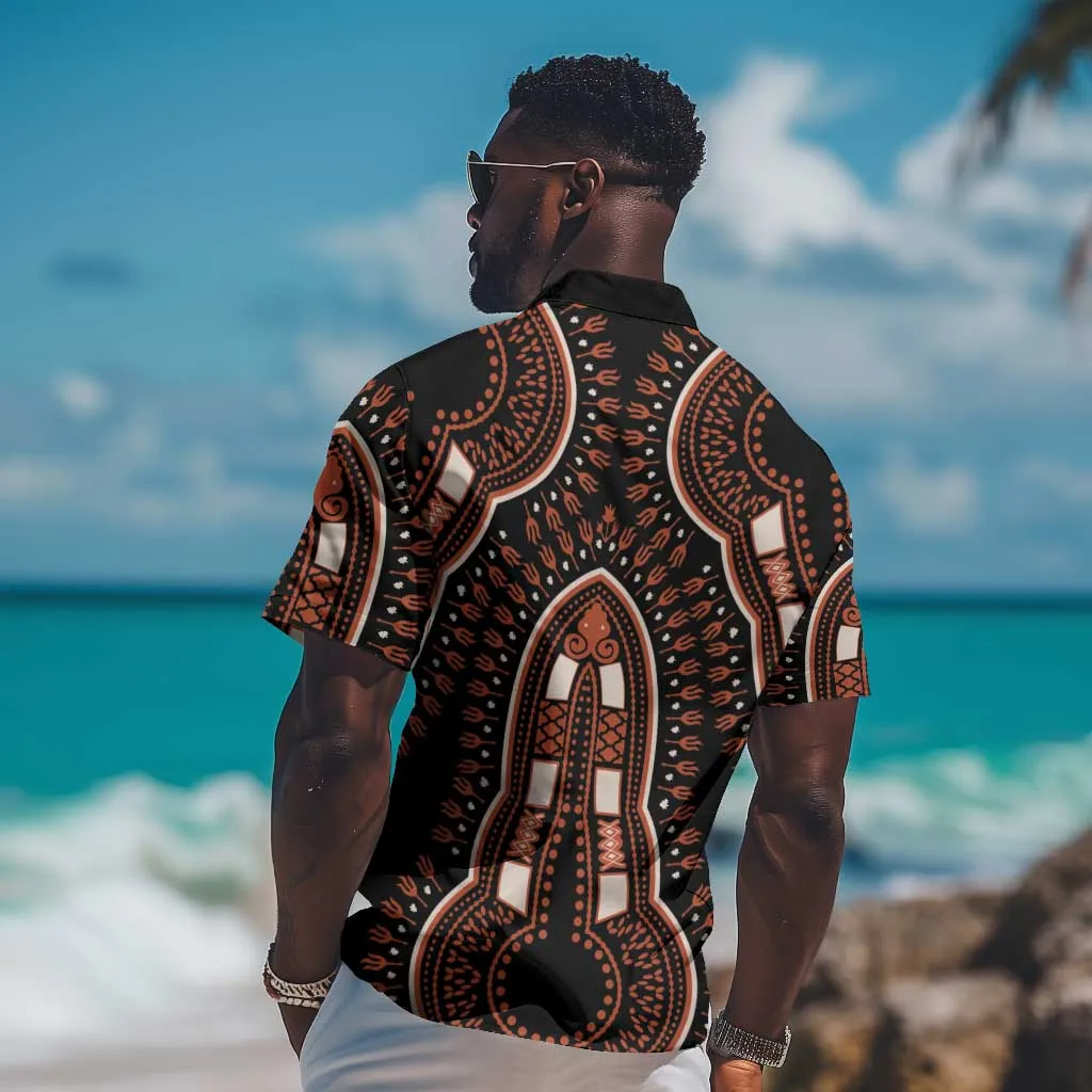 African Dashiki Hawaiian Shirt Afro Vintage Pattern LT01