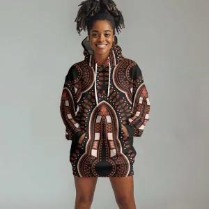 African Dashiki Hoodie Dress Afro Vintage Pattern LT01
