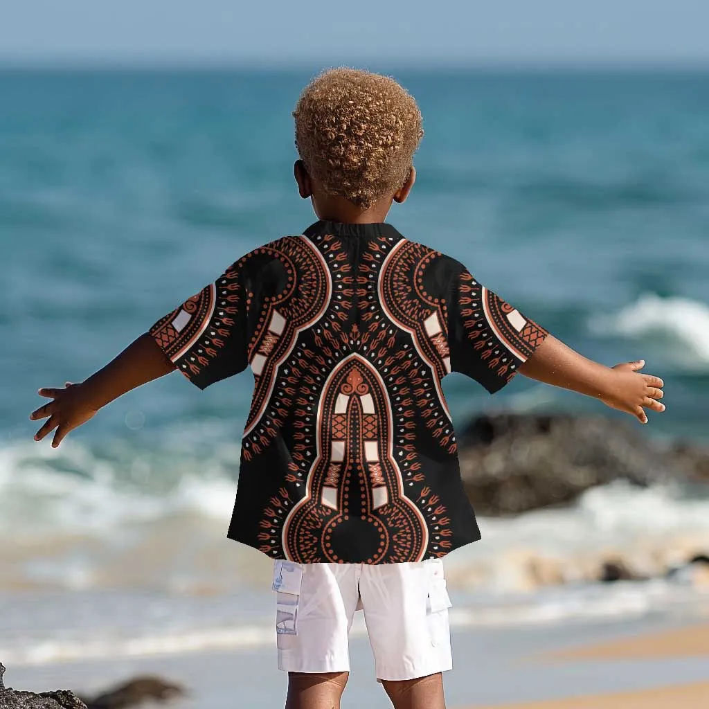 African Dashiki Kid Hawaiian Shirt Afro Vintage Pattern LT01