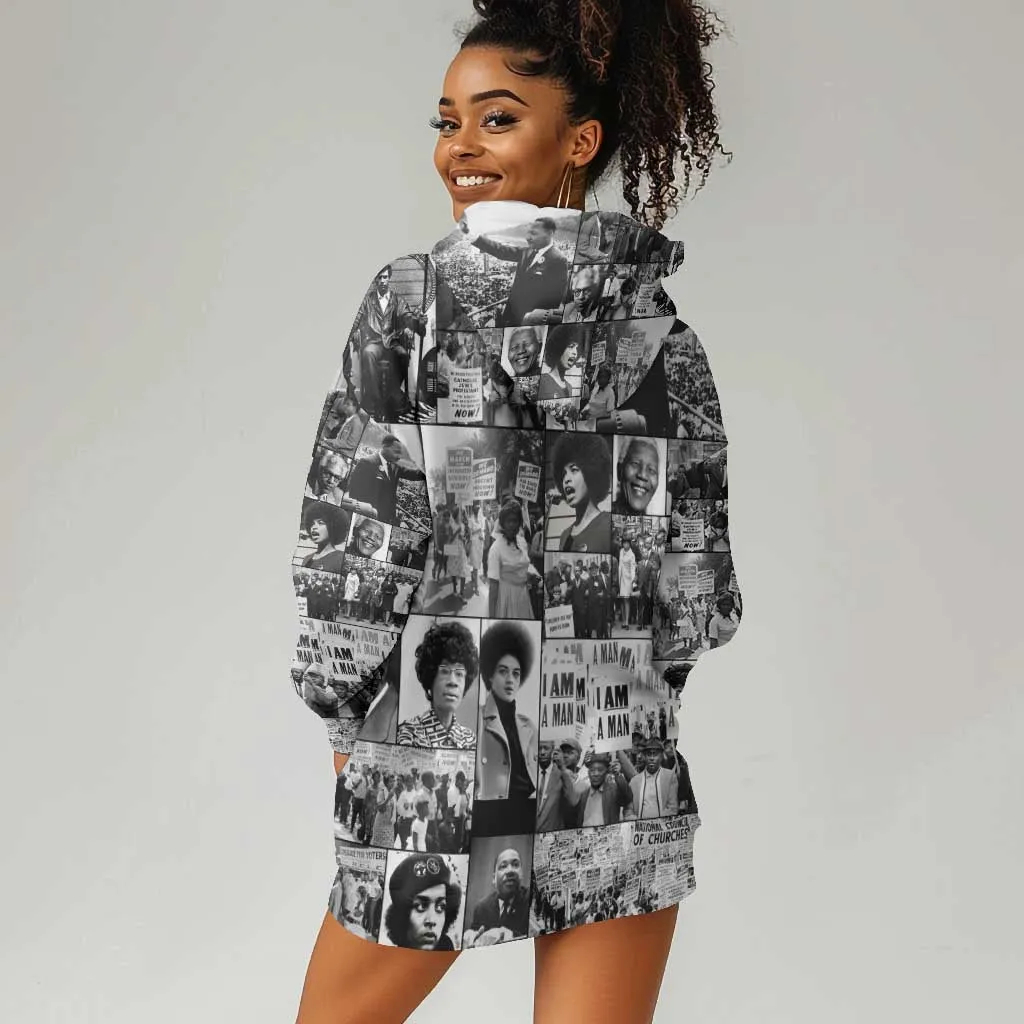African Hoodie Dress Black Power Images DT02