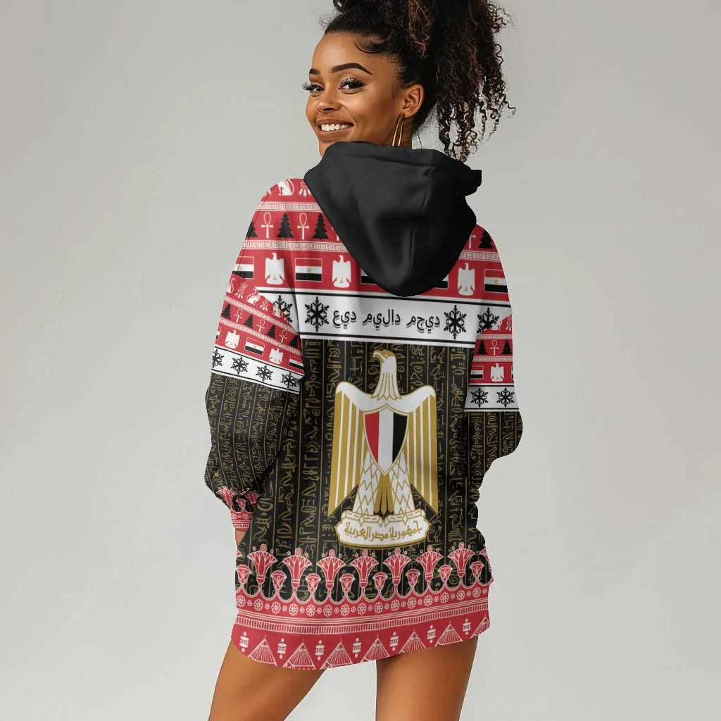 Afro Egypt Christmas Hoodie Dress Coat Of Arms Mix Egyptian Pattern LT15