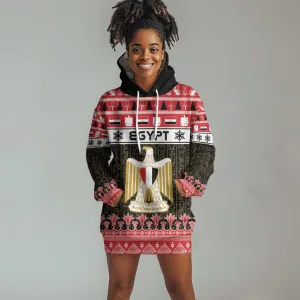 Afro Egypt Christmas Hoodie Dress Coat Of Arms Mix Egyptian Pattern LT15