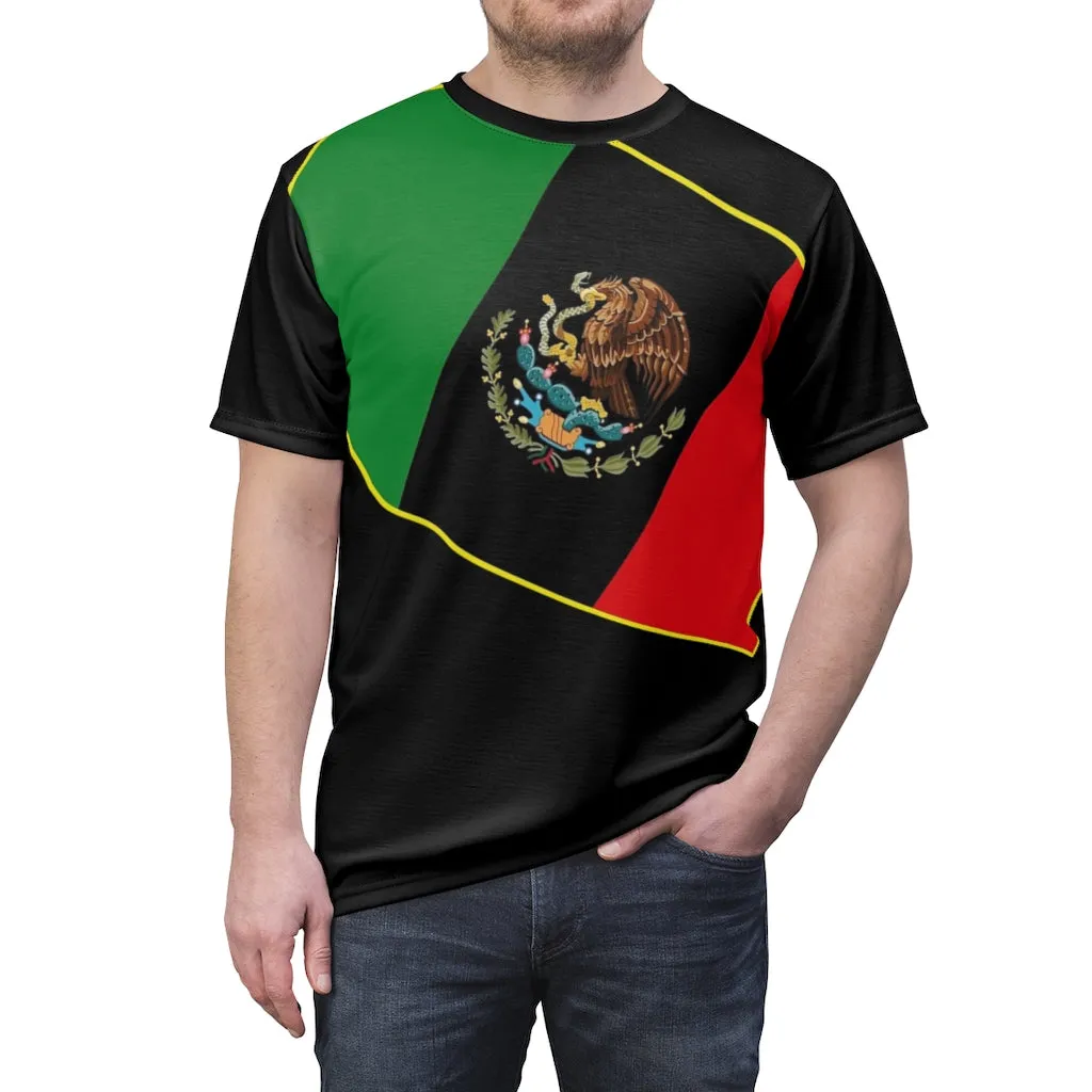 Afro-Mexican flag #Tshirt Unisex AOP Cut & Sew Tee