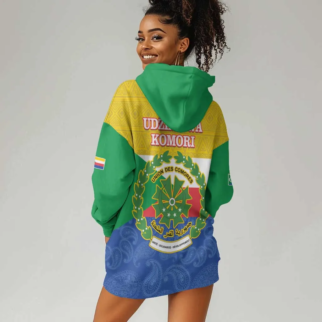 Afro Paisley Udzima wa Komori Hoodie Dress Comoros Is In My DNA LT14
