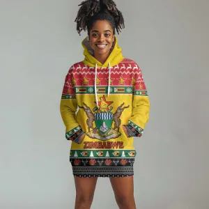 Afro Zimbabwe Christmas Hoodie Dress Coat Of Arms - African Pattern LT15