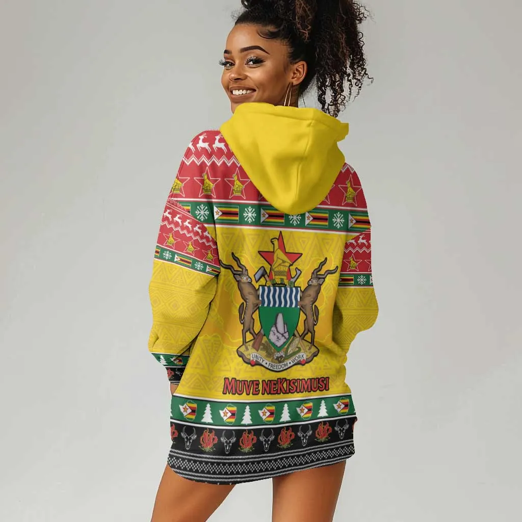Afro Zimbabwe Christmas Hoodie Dress Coat Of Arms - African Pattern LT15