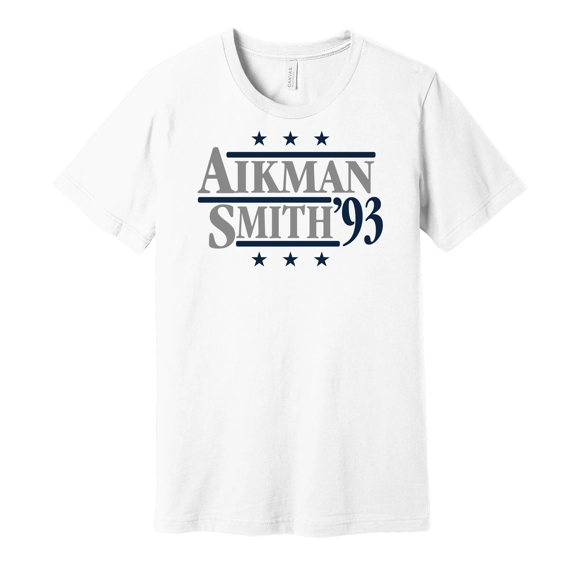 Aikman & Smith '93 - Dallas Texas Legends Political Campaign Parody T-Shirt - Hyper Than Hype Shirts