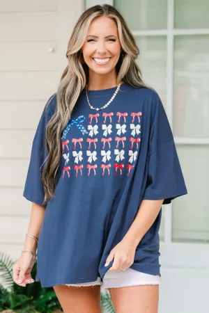 All American Babe Boyfriend Tee, Navy