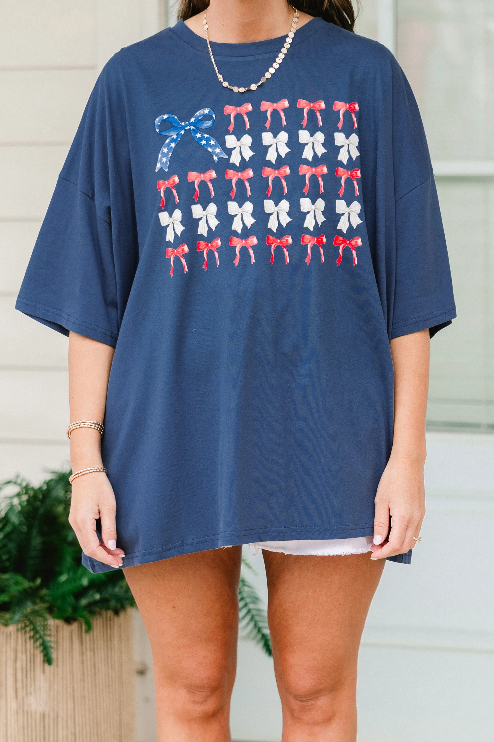 All American Babe Boyfriend Tee, Navy
