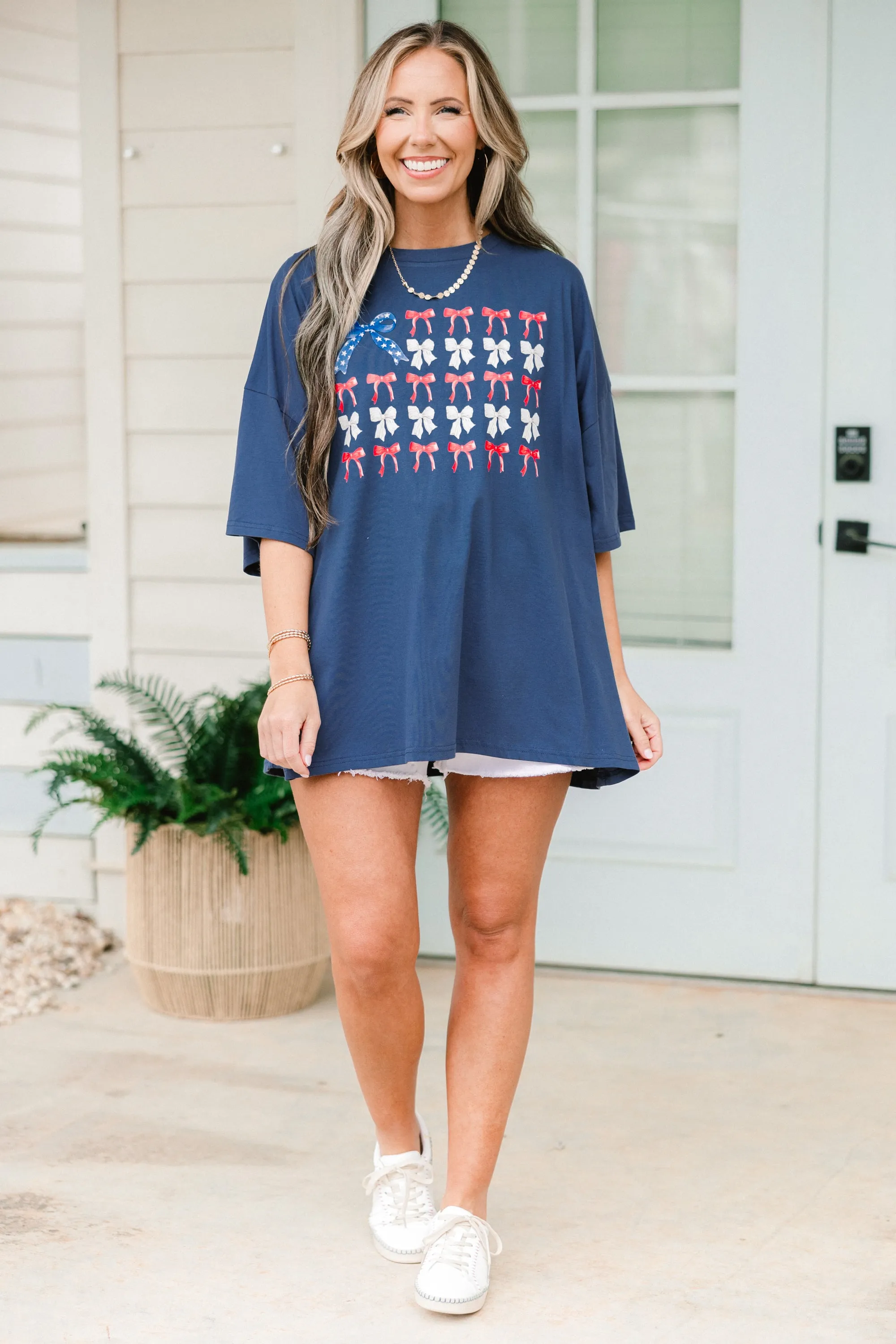All American Babe Boyfriend Tee, Navy