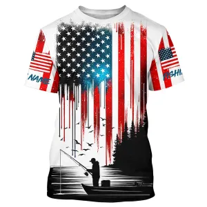 American Flag UV Protection Fishing T-Shirt Fishing Jersey For Fisherman A59