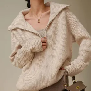 ANALEA | CASHMERE SWEATER WITH ZIPPER