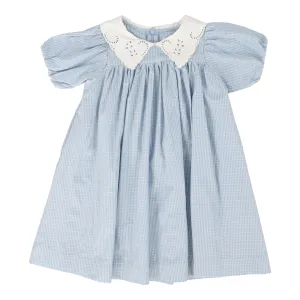Analogie Windowpane Dress Short Sleeve - Light Blue
