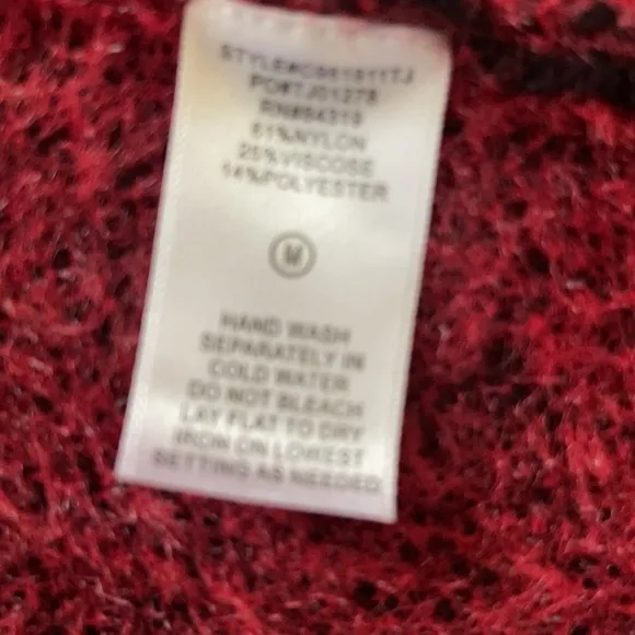 Anthro Buffalo Check Red/Black Open Front Cozy Vest Size Medium
