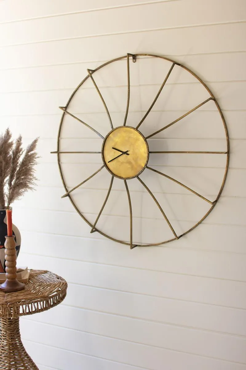 Antique Brass Wall Clock