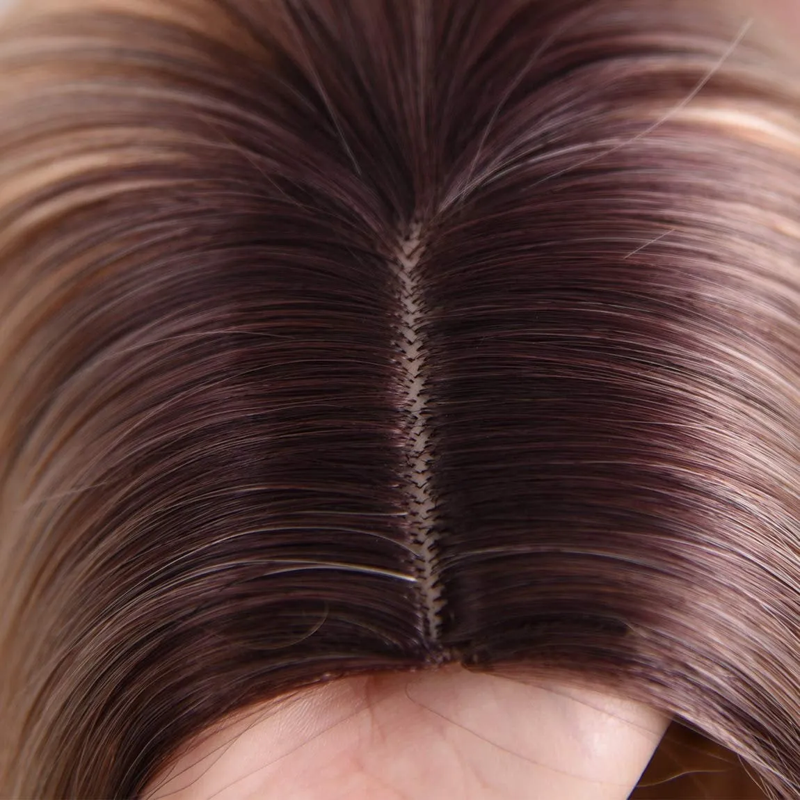Ash Blonde 14”  Long Two tone Ombre Bob Synthetic Hair Wig | Top Quality Heat Resistant Fiber | Human Hair Feel